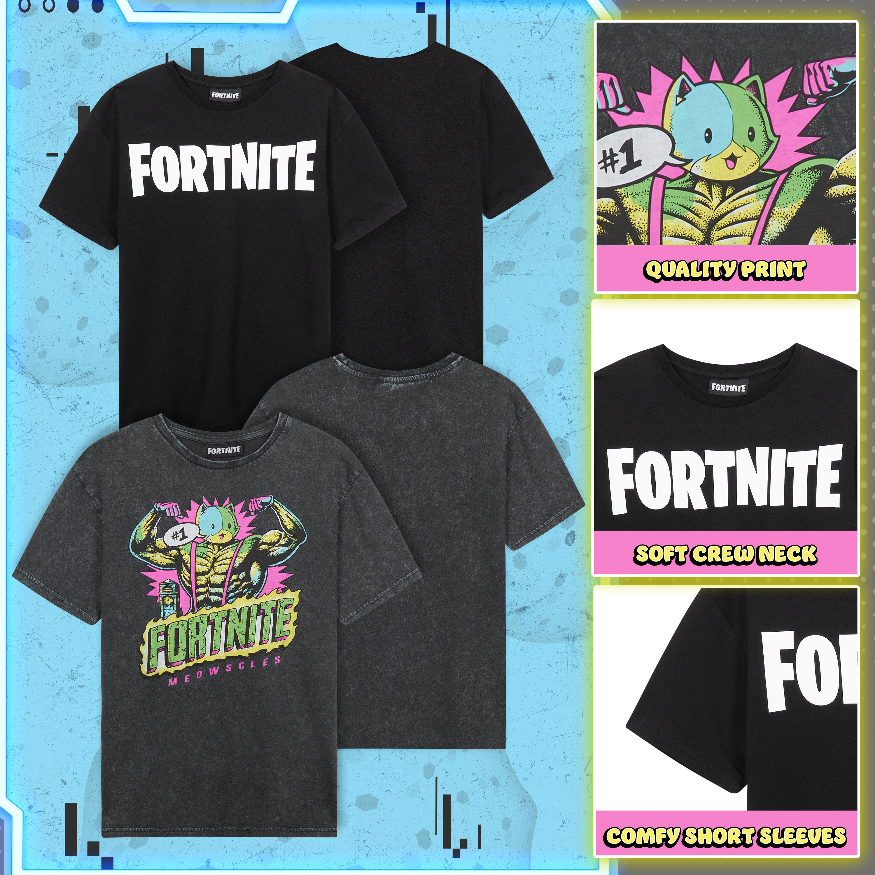 Get Trend Top Boys Teenagers T Shirts Pack of 3, 2 or 1 Soft Breathable Short Sleeve Casual Summer Gamer Tops Multipack Tees - Get Trend