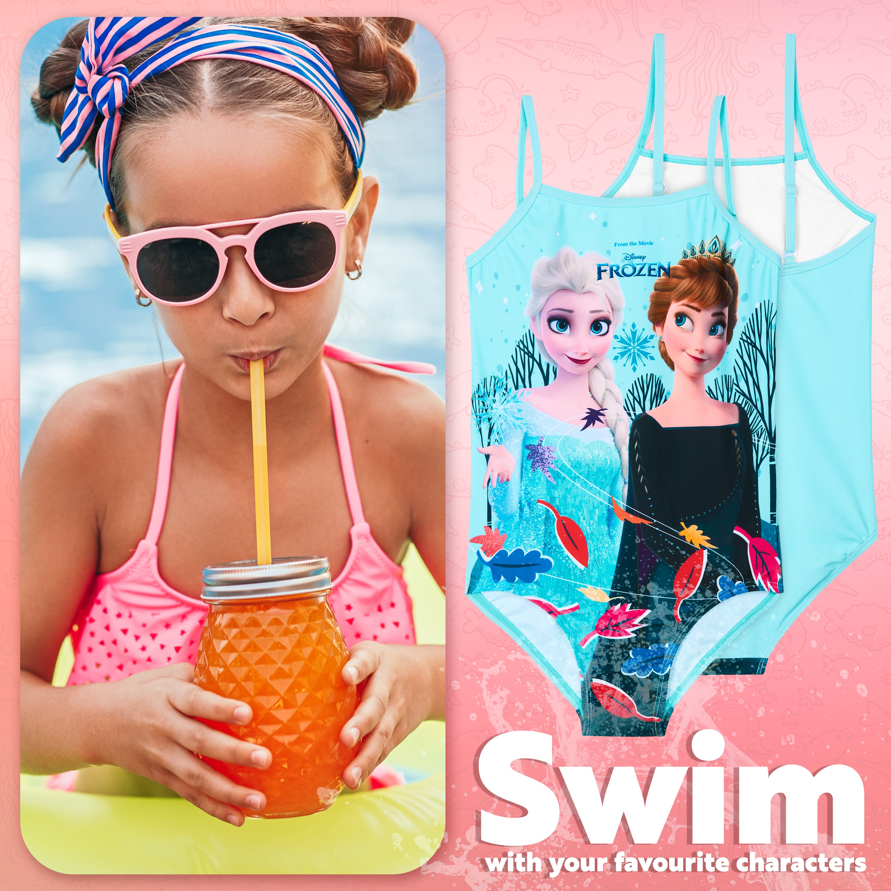 Get Trend Disney | Frozen Girls Swimming Costume Toddlers One Piece Stretchy Swimsuit Comfortable Straps Swimwear for Beach Pool Swimming Holiday Essentials - Get Trend
