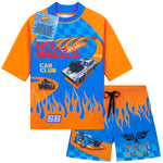 Get Trend Hot Wheels Swimsuit Set for Boys Teenagers 2 Pcs with Swimming Trunks Boys Rash Vest for Swimming Beach Trip Holiday Essentials - Get Trend