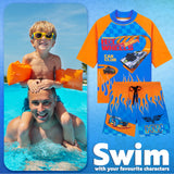 Get Trend Hot Wheels Swimsuit Set for Boys Teenagers 2 Pcs with Swimming Trunks Boys Rash Vest for Swimming Beach Trip Holiday Essentials - Get Trend