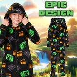 Minecraft Boys Fleece Onesie, Hooded Onesie Pyjamas - Gifts for Gamers