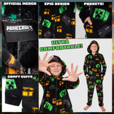 Minecraft Boys Fleece Onesie, Hooded Onesie Pyjamas - Gifts for Gamers