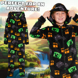 Minecraft Boys Fleece Onesie, Hooded Onesie Pyjamas - Gifts for Gamers