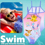 Get Trend | Pokemon Girls Swimming Costume Toddlers One Piece Stretchy Swimsuit Comfortable Straps Swimwear for Beach Pool Swimming Holiday Essentials - Get Trend