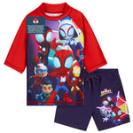 Get Trend Marvel | Spidey Swimsuit Set for Boys Teenagers 2 Pcs with Swimming Trunks Boys Rash Vest for Swimming Beach Trip Holiday Essentials - Get Trend