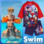 Get Trend Marvel | Spidey Swimsuit Set for Boys Teenagers 2 Pcs with Swimming Trunks Boys Rash Vest for Swimming Beach Trip Holiday Essentials - Get Trend