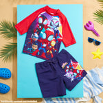 Get Trend Marvel | Spidey Swimsuit Set for Boys Teenagers 2 Pcs with Swimming Trunks Boys Rash Vest for Swimming Beach Trip Holiday Essentials - Get Trend