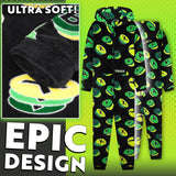 Xbox Onesie for Boys Teens All in One Fleece Pyjamas Hooded Jumpsuit Loungewear - Get Trend