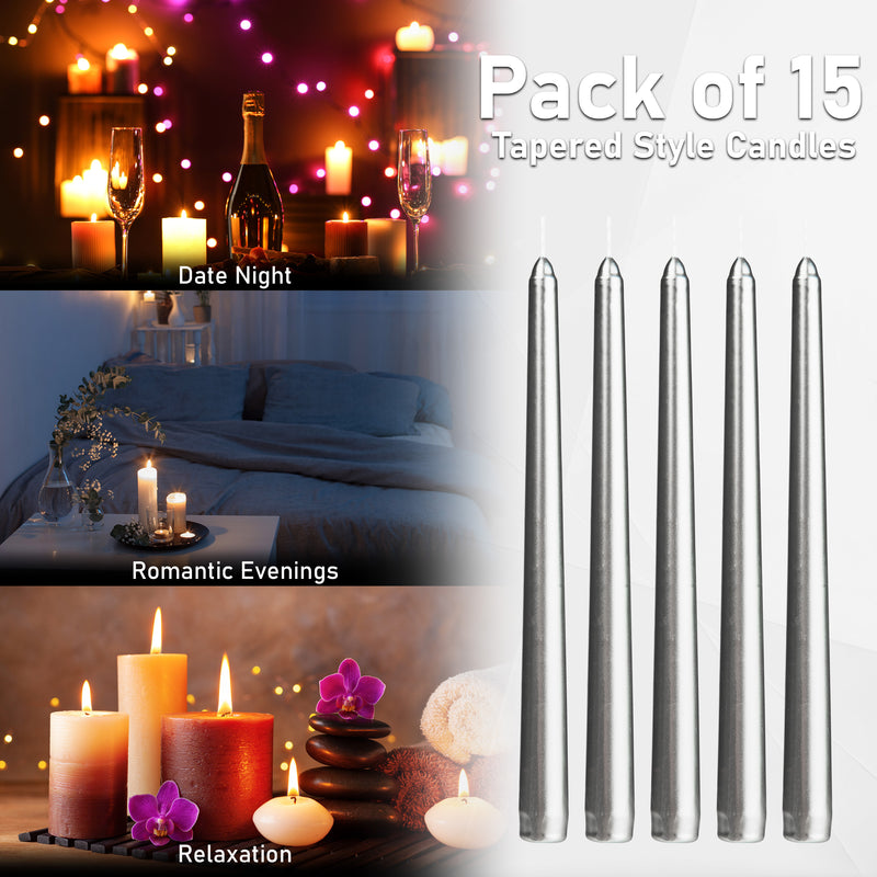 Dinner Candles - Tapered Candles Multipack  - Pack of 15