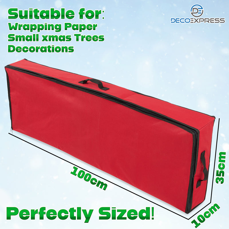 Christmas Tree Storage Bag - Zipped Christmas Storage Tree Bag - Red 100 cm - Get Trend