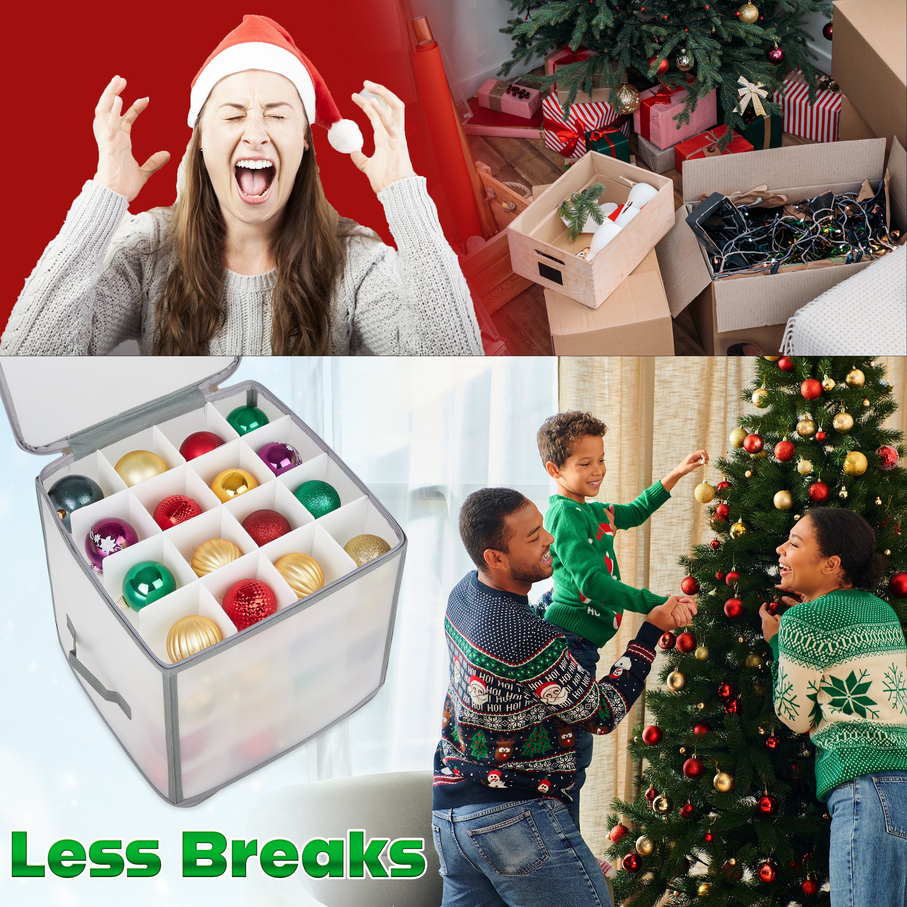 DECO EXPRESS Christmas Ornament Storage Box Christmas Decoration Storage - Get Trend