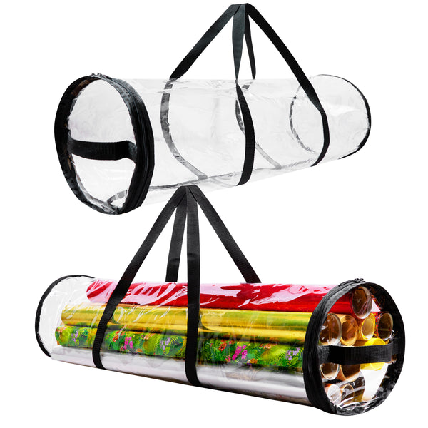DECO EXPRESS Christmas Wrapping Paper Storage Bag - Clear 79 cm