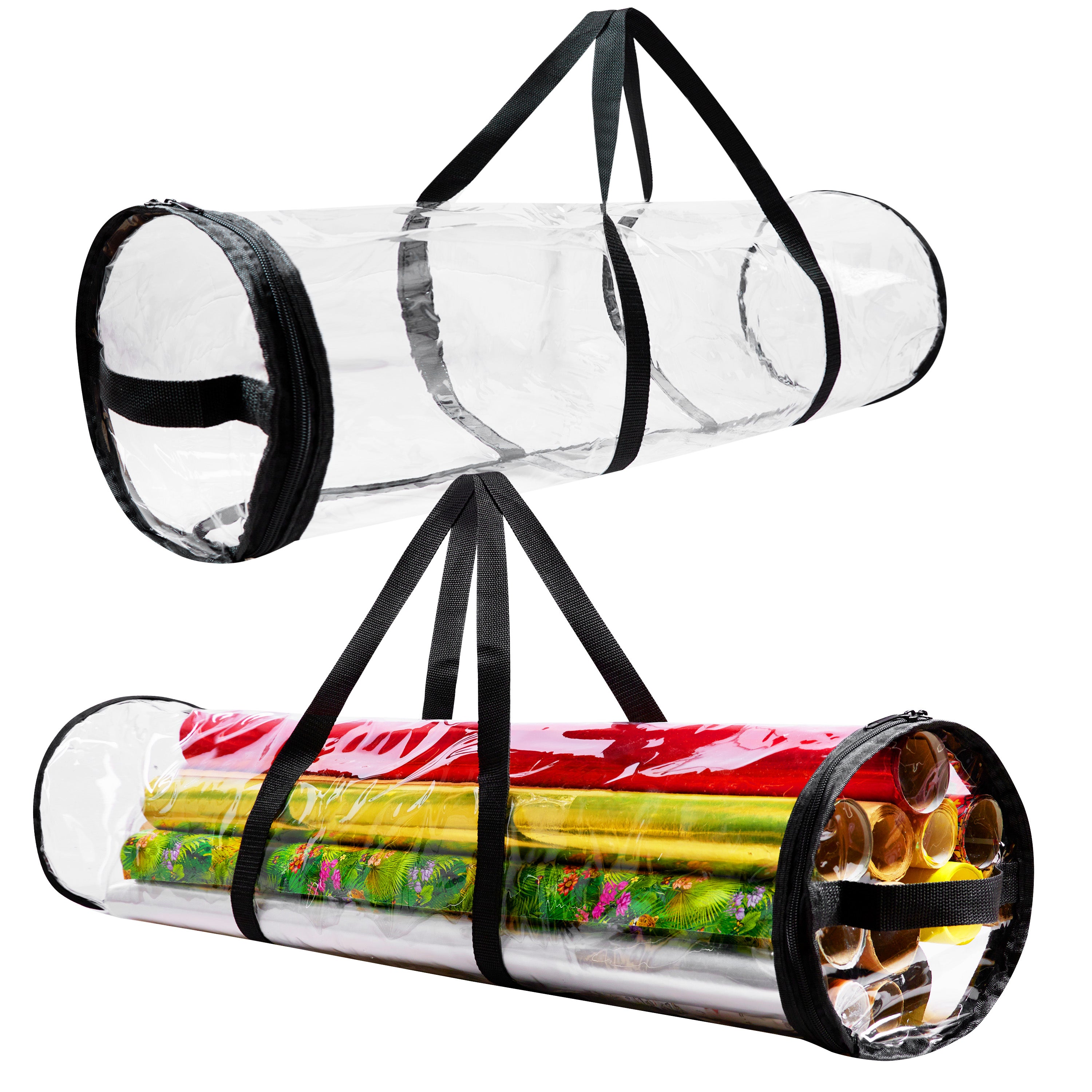 DECO EXPRESS Christmas Wrapping Paper Storage Bag Zipped Gift Wrap Bag with Handles - Get Trend