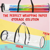 DECO EXPRESS Christmas Wrapping Paper Storage Bag Zipped Gift Wrap Bag with Handles - Get Trend