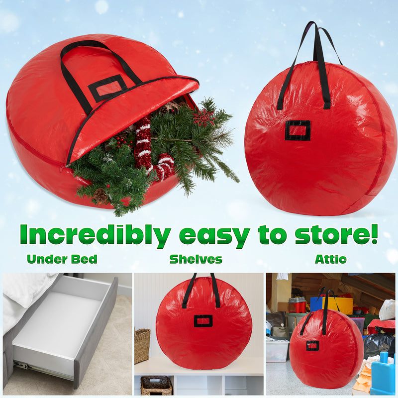 DECO EXPRESS Christmas Ornament Storage Box - Wreath Bag - Get Trend