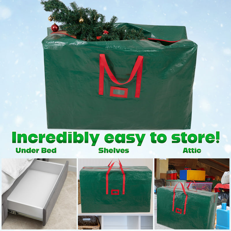 Christmas Tree Storage Bag - Zipped Christmas Storage Tree Bag  - Green 120 cm - Get Trend