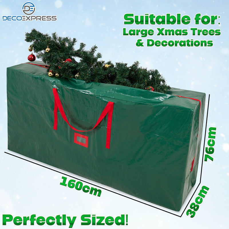 Christmas Tree Storage Bag - Zipped Christmas Storage Tree Bag - Green 160 cm - Get Trend