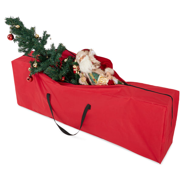 Christmas Tree Storage Bag - Zipped Christmas Storage Tree Bag - Red 160 cm