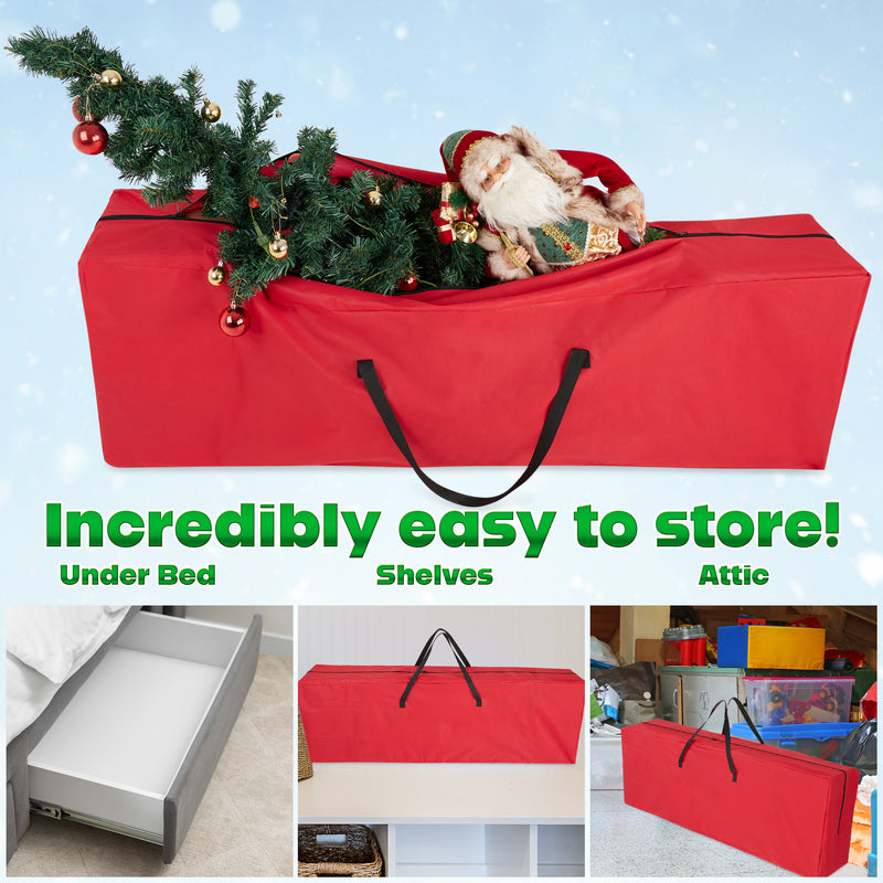 Christmas Tree Storage Bag - Zipped Christmas Storage Tree Bag - Red 160 cm - Get Trend