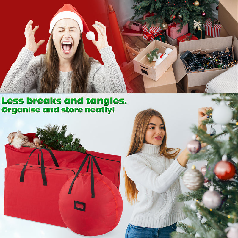 DECO EXPRESS Christmas Ornament Storage Box - 3 Piece Set - Get Trend
