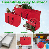 Christmas Ornament Storage Box Christmas Decoration Storage Baubles Box(Red 3 Piece Set)