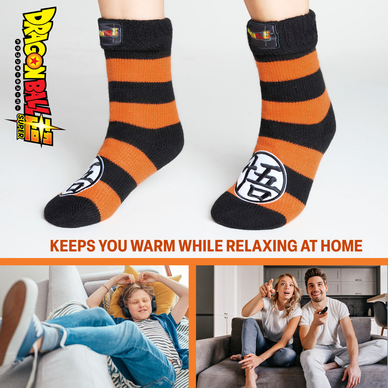 Dragon Ball Z Fluffy Socks for Boys - Black & Orange - Get Trend