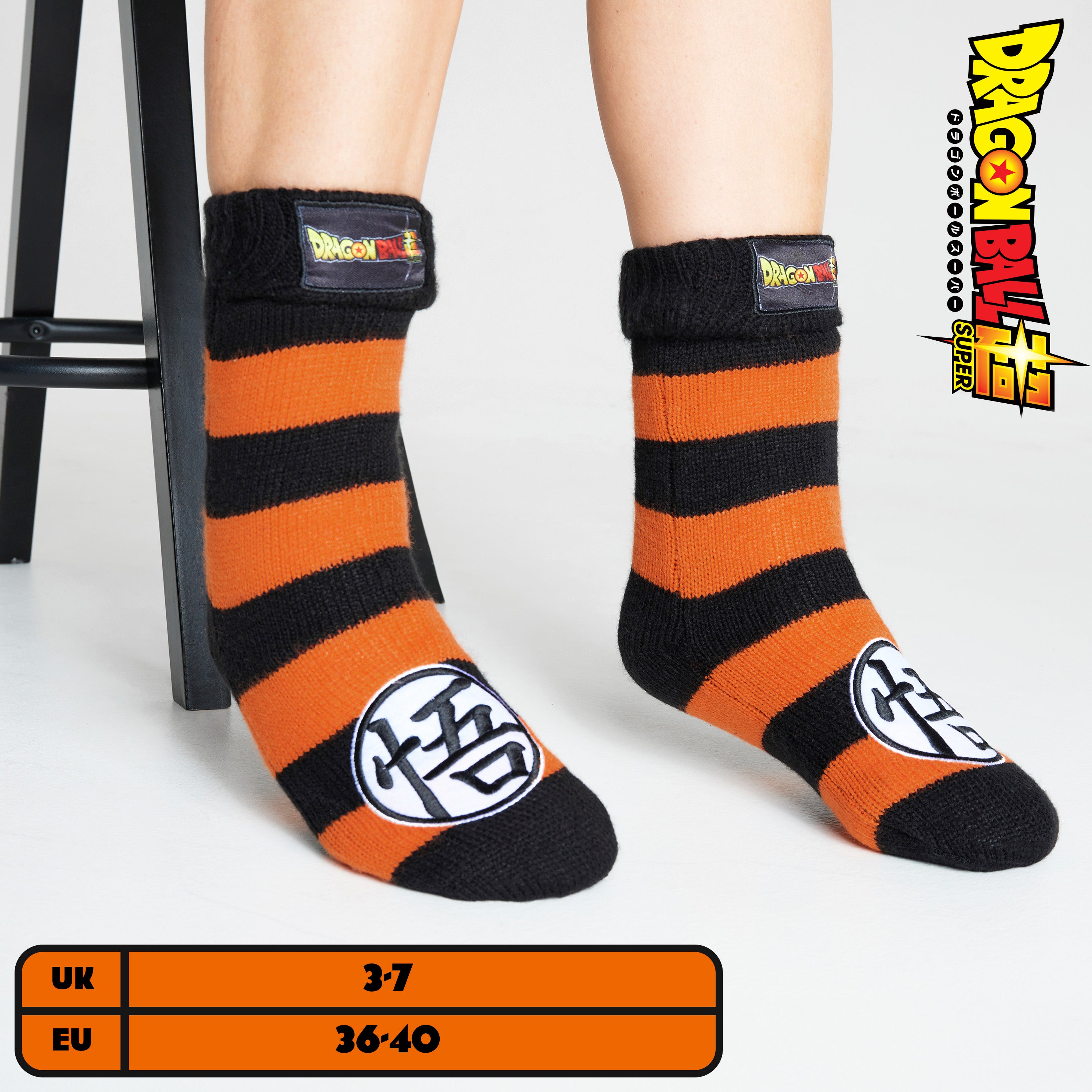 Dragon Ball Z Fluffy Socks for Boys - Black & Orange - Get Trend