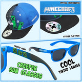 Minecraft Baseball Cap and;Sunglasses Set, Adjustable Hat 100% UV Protection Kids Boys