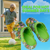 Minecraft Boys Clogs, Kids Summer Garden Shoes or Beach, Pool, Holiday Essentials