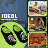 Minecraft Boys Slippers, Cosy Creeper Indoor House Shoes - Gamer Gifts for Boys