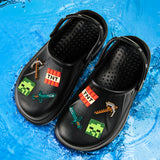 Minecraft Boys Clogs, Kids Summer Garden Shoes Removable Shoe Charms for Beach, Pool, Holiday Essentials Slip On with Strap, Gamer Gifts - Get Trend