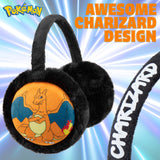 Pokemon Ear Muffs Kids - Winter Accessories Warm Cosy Earmuffs - (Charizard)