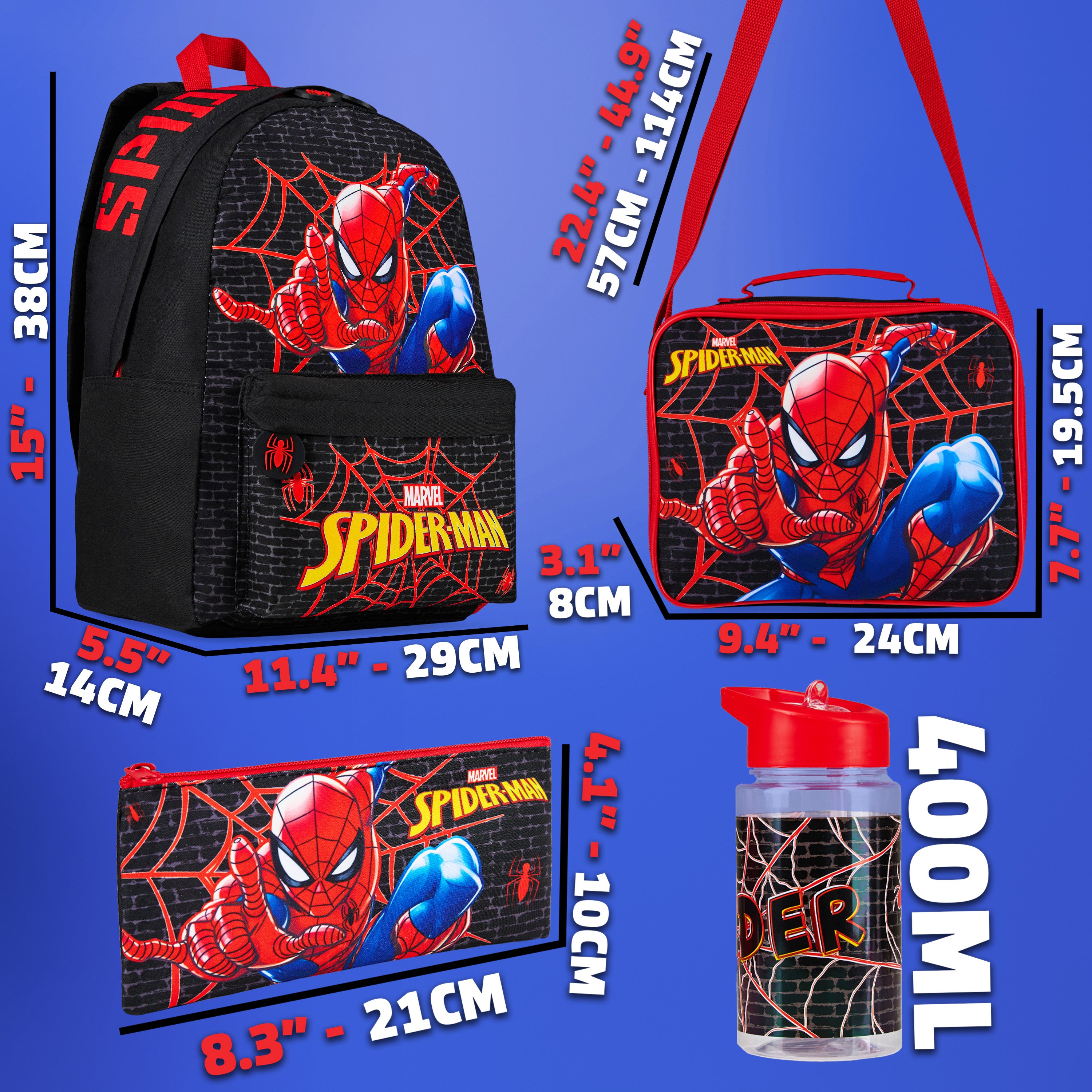 Marvel Spiderman Backpack Set 4 Pcs - Get Trend