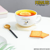 Peanuts Snoopy Coffee Cup Ceramic Mug Cute Cappuccino or Tea Cup for Women Teens Mum Wife Work Office Gifts for Women (White/Yellow Cappuccino, 340ml)