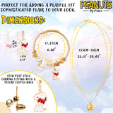 Peanuts Snoopy Girls Jewellery Set 3 Pcs Necklace Earrings Bracelet, Girls Gifts