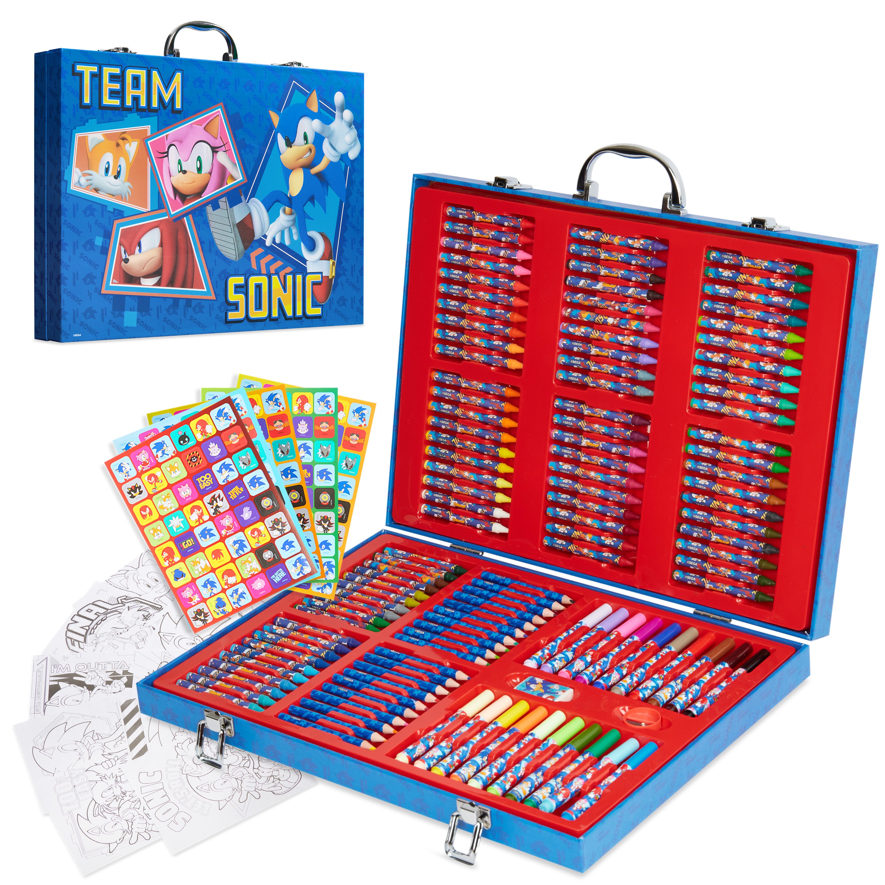Sonic The Hedgehog Art Set for Kids Art Supplies Colouring Pens Colouring Pencils Crayons - Get Trend