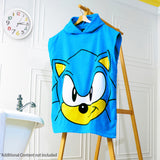 SONIC THE HEDGEHOG Beach Towel with Hood for Kids Changing Robe Cotton Gamer Poncho Towel for Bath Shower Swimming Beach Holiday Essentials