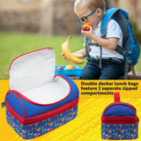Get Trend Sonic The Hedgehog Lunch Bag for Kids Insulated Lunch Box with Compartments Knuckles Shadow Snacks Food Carrier for School Picnic Cooler Bag (Blue/Red Sonic)