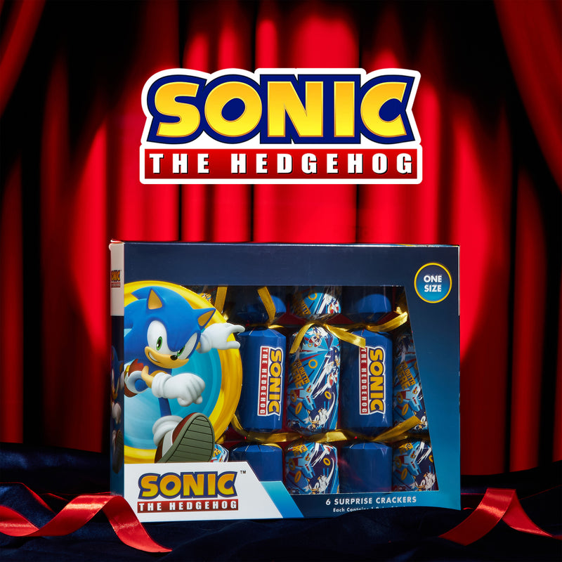 Sonic The Hedgehog Christmas Crackers with Gifts Set of 6 Socks Inside for Kids