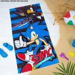 Sonic The Hedgehog Towel for Kids Teenagers Soft Absorbent Bath Shower Swimming Beach Towel Quick Dry 100% Cotton Shadow Holiday Essentials 140 x 70cm (Multi, 70x140cm) - Get Trend