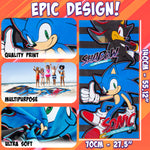 Sonic The Hedgehog Towel for Kids Teenagers Soft Absorbent Bath Shower Swimming Beach Towel Quick Dry 100% Cotton Shadow Holiday Essentials 140 x 70cm (Multi, 70x140cm) - Get Trend