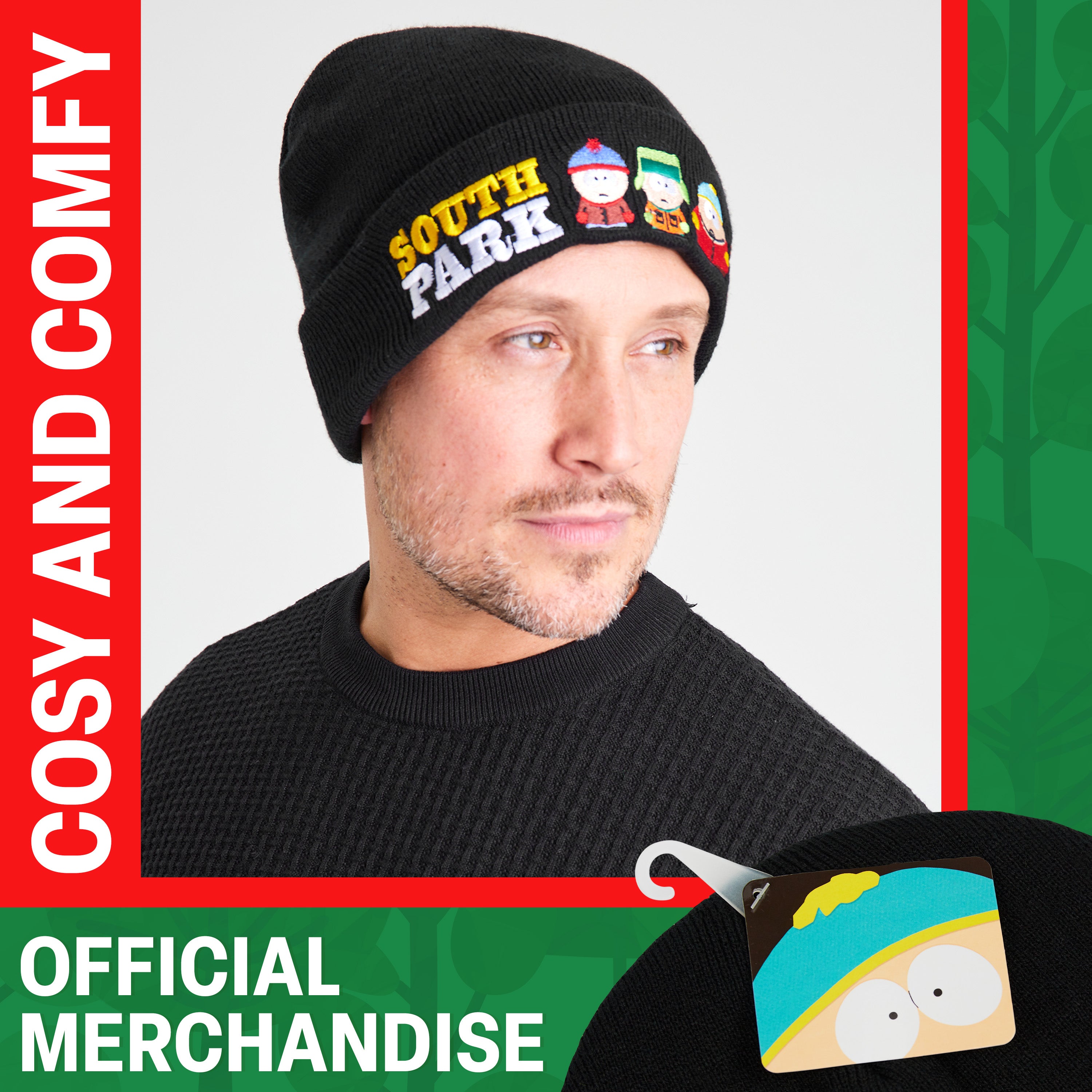 South Park Mens Beanie Hat, Winter Accessories - Gifts for Him Black - Get Trend
