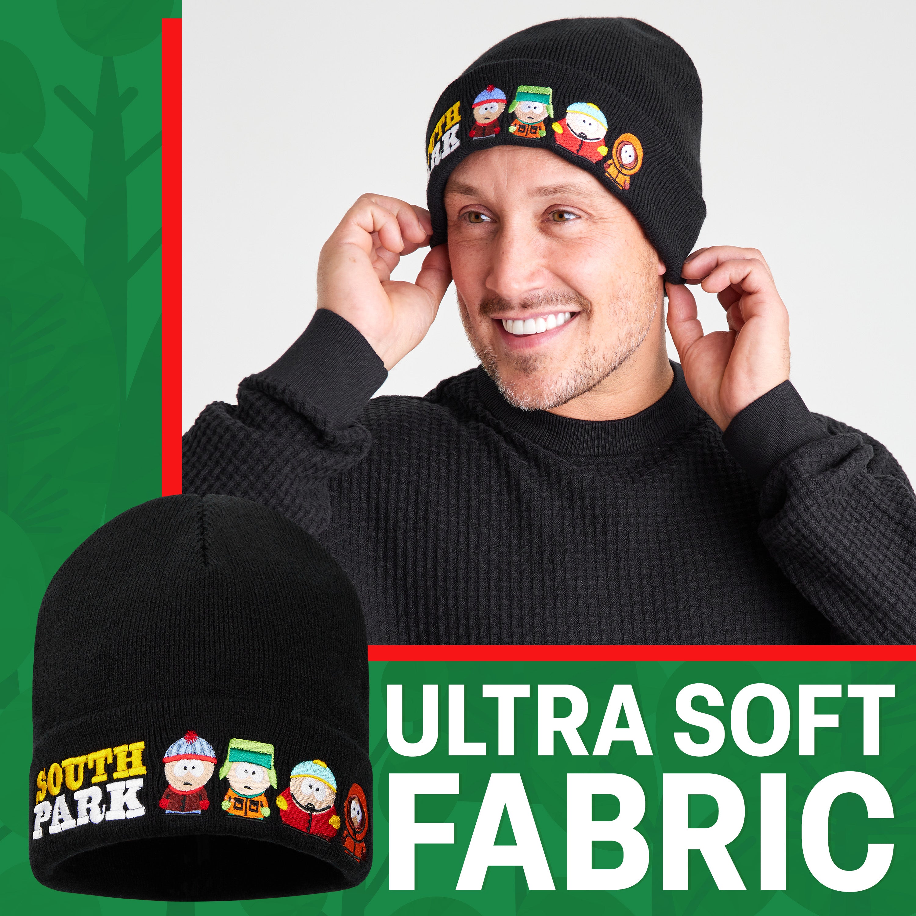 South Park Mens Beanie Hat, Winter Accessories - Gifts for Him Black - Get Trend