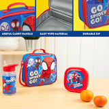 Get Trend Marvel Spidey Lunch Bag Set for Kids 3 Pcs with Snack Lunch Box