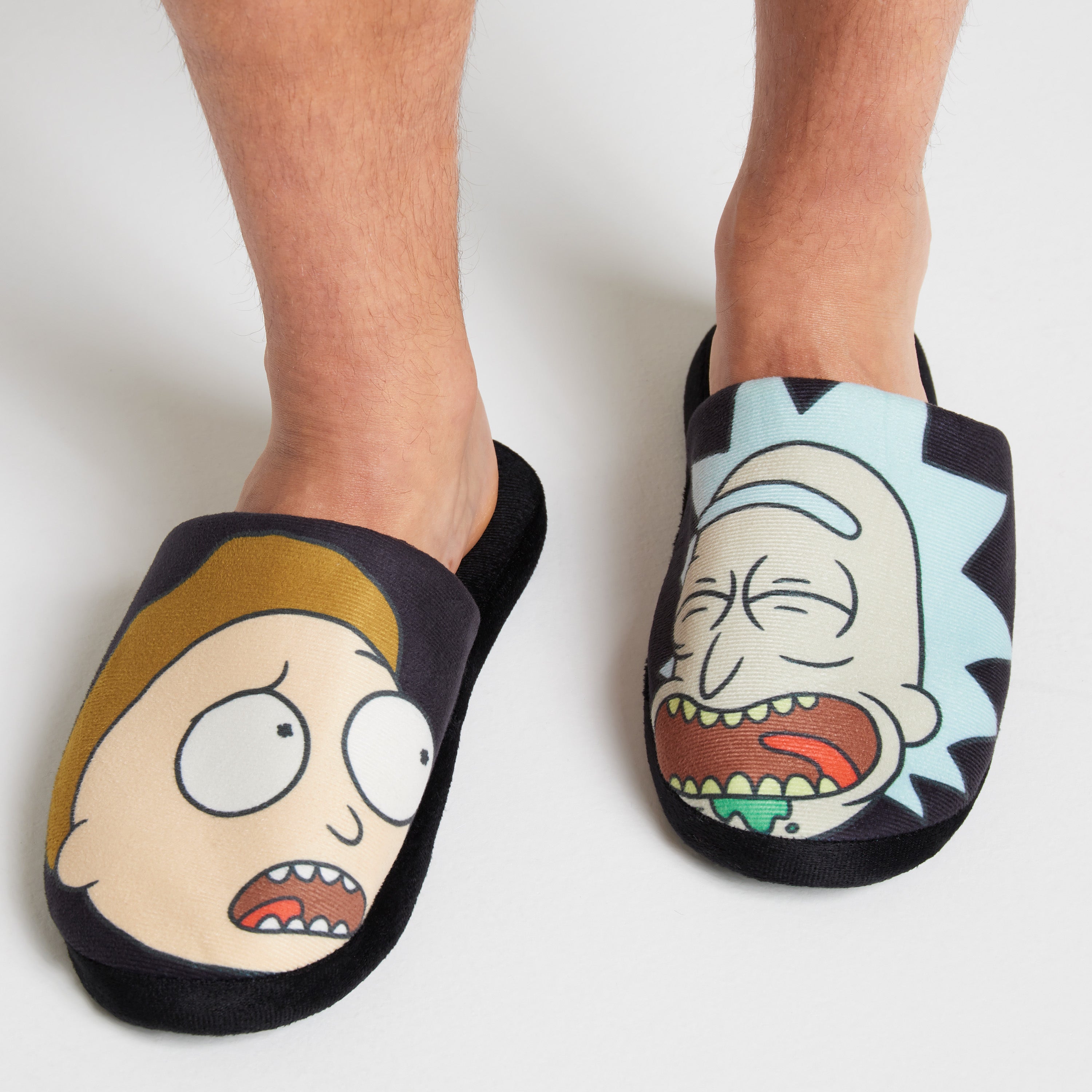RICK AND MORTY Men's Slippers - Indoor House Shoes Teenagers Mens Sliders Size 7-12 - Get Trend