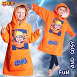 Naruto Fleece Hoodie Blanket for Boys and Teenagers - Orange - Get Trend