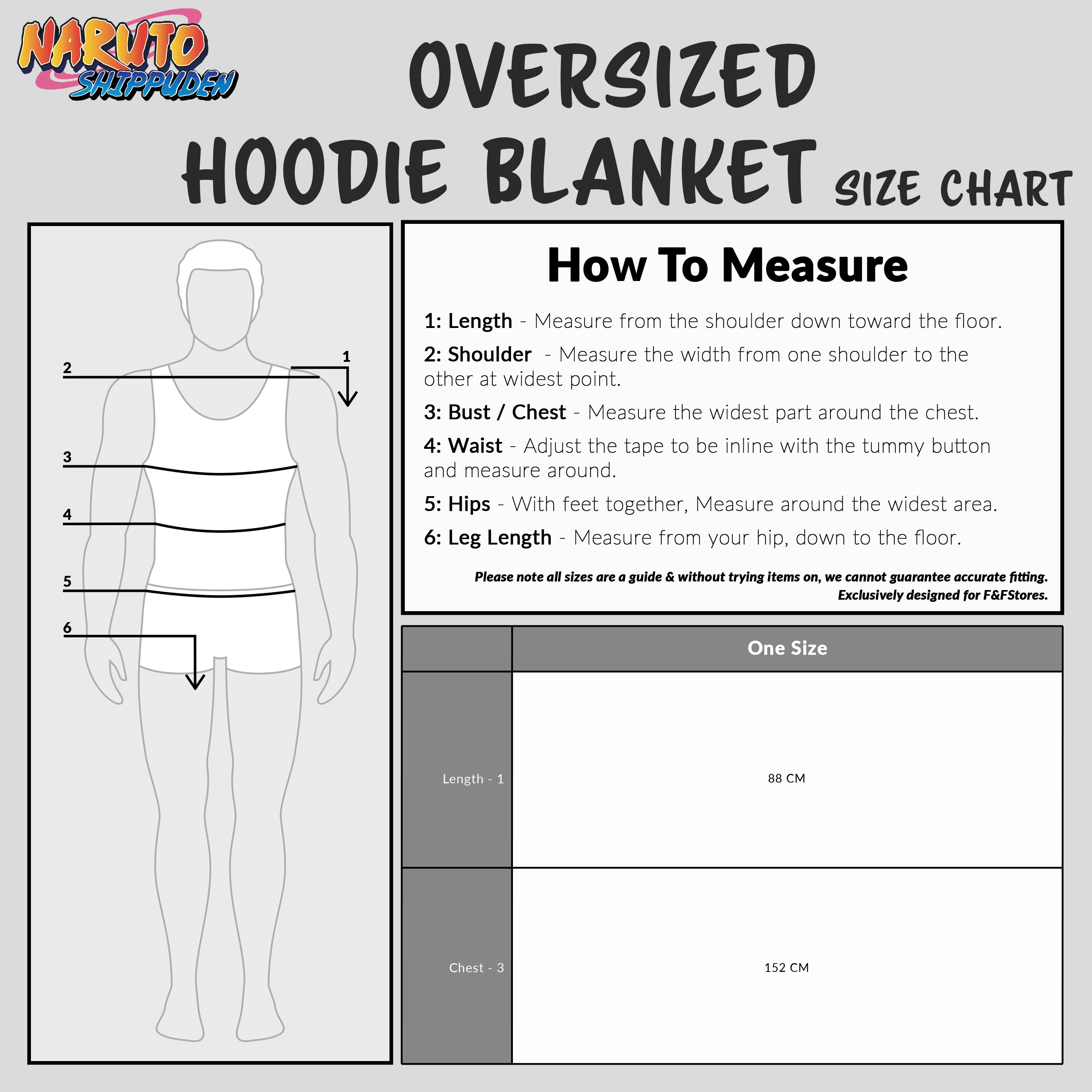 Naruto Blanket Hoodie for Men and Teenagers - Cosy Oversized Fleece Hoodie One Size - Get Trend