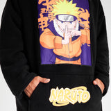 Naruto Blanket Hoodie for Men - Black/Orange - Get Trend