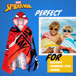 Marvel Spiderman Bath Towel with Hood for Kids Teenagers Absorbent Changing Robe - Get Trend