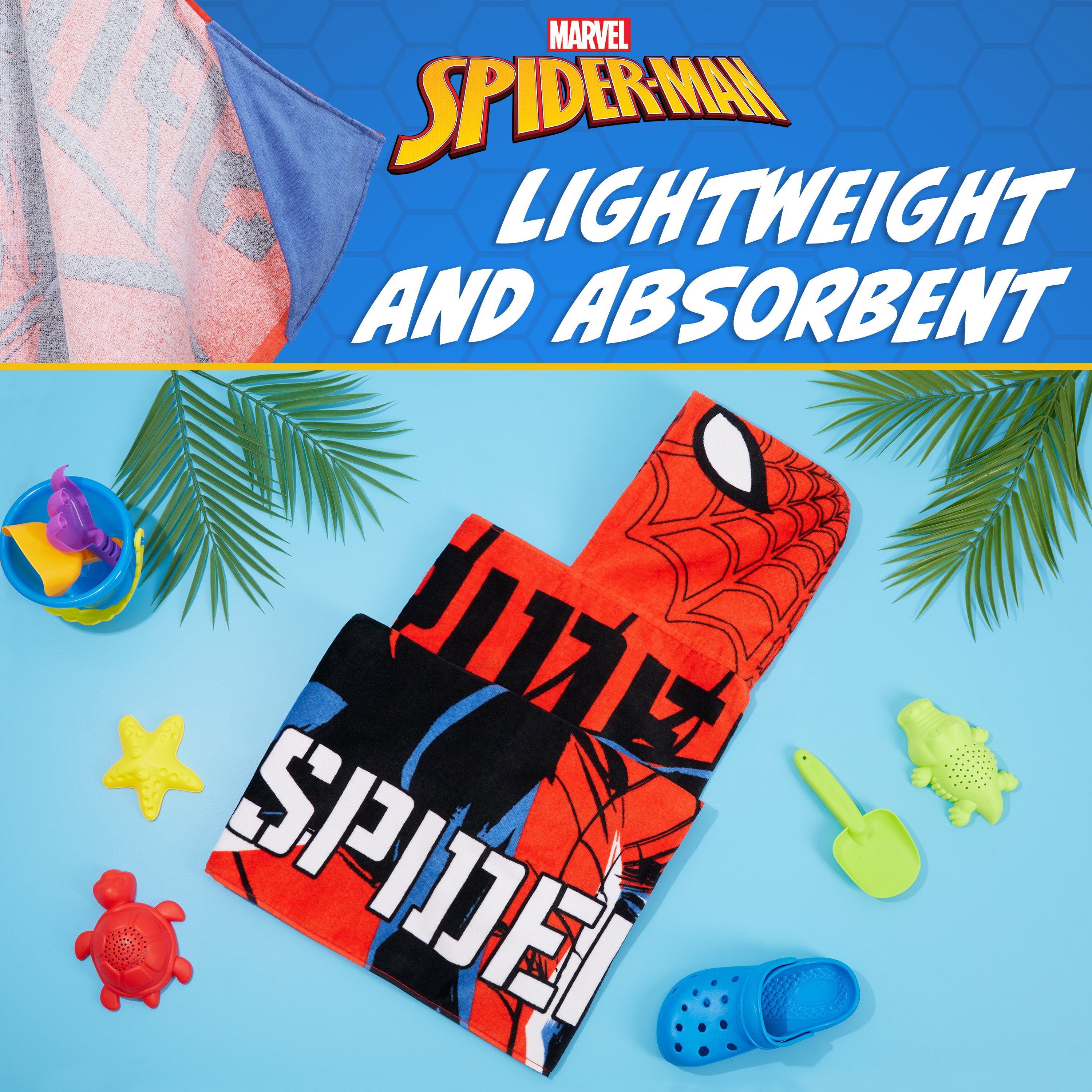 Marvel Spiderman Bath Towel with Hood for Kids Teenagers Absorbent Changing Robe - Get Trend